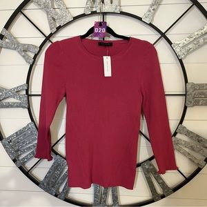 020 Ann Taylor Pink Ribbed Sweater